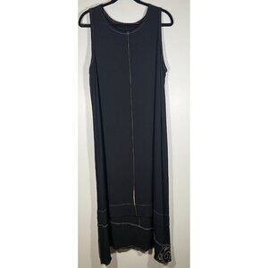 Vintage Nothing Matches black artsy maxi tank flowy dress sz 3(XL) lagenlook